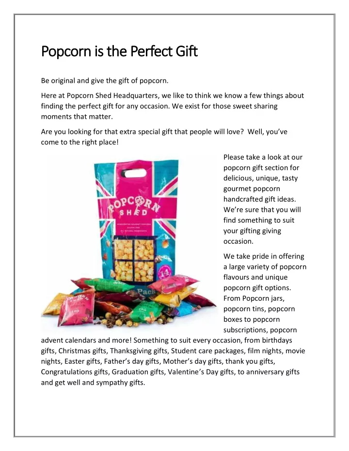 popcorn is the perfect gift popcorn