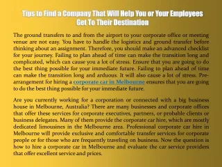 Tips to Find a Company That Will Help You or Your Employees Get To Their Destination