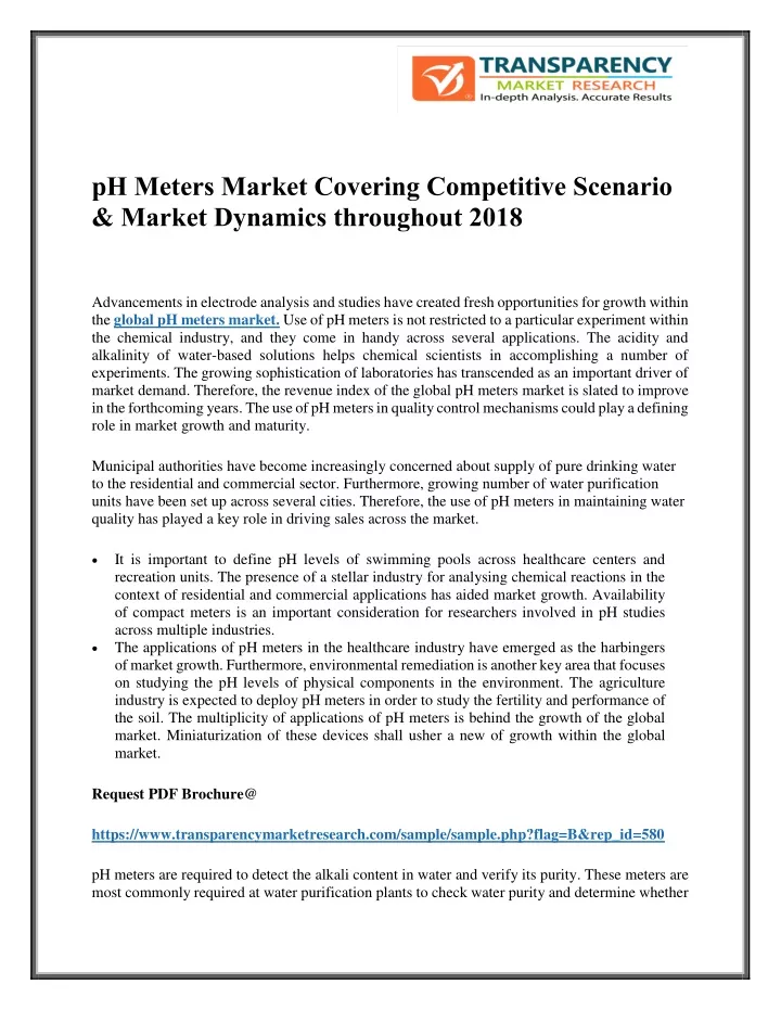 ph meters market covering competitive scenario