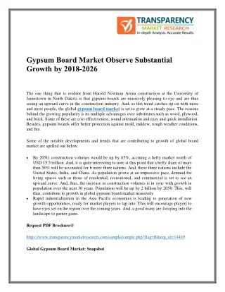 Gypsum Board Market Observe Substantial Growth by 2018-2026