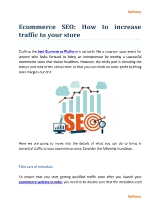 Ecommerce SEO: How to increase traffic to your store