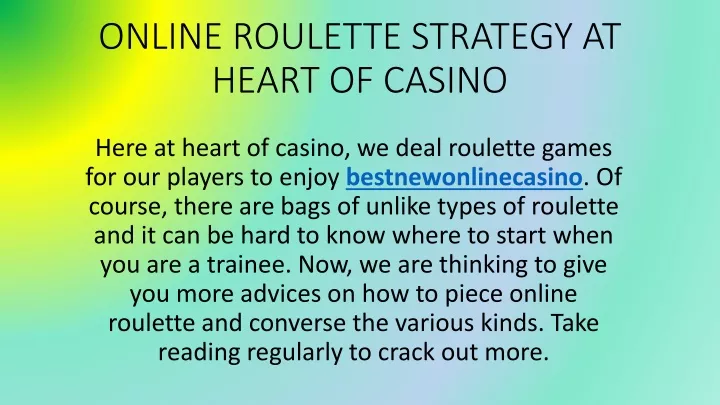 online roulette strategy at heart of casino