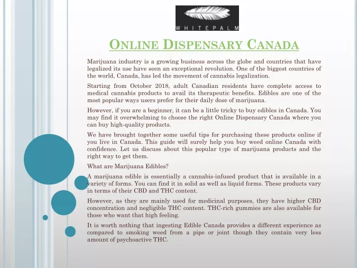 online dispensary canada