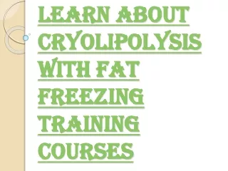 Fat Freezing Training Courses in Los Angeles