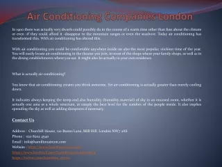 Air Conditioning Companies London