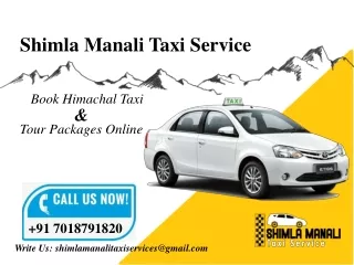 Book Himachal Taxi & Tour Packages Online - Shimla Manali Taxi Service
