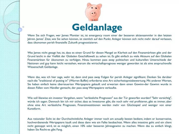 geldanlage