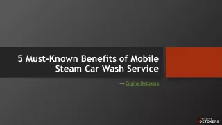 5 Must-Known Benefits of Mobile Steam Car Wash Service