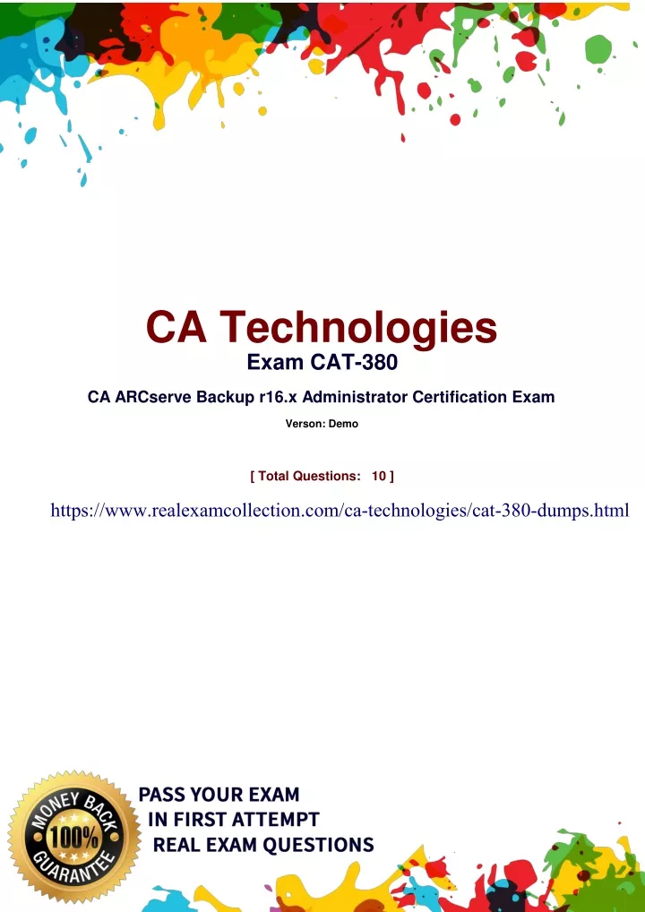 ca technologies exam cat 380