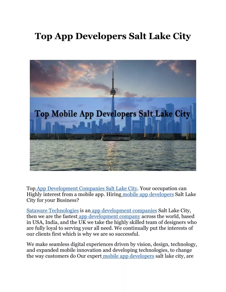 top app developers salt lake city