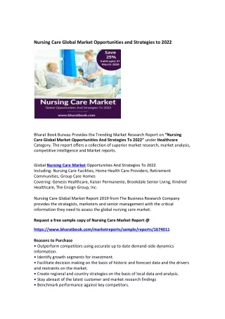 Global Nursing Care Market Size Study by End User, Type and Regional Forecast: 2022