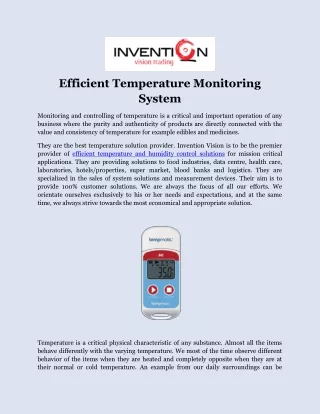 Efficient Temperature Monitoring System