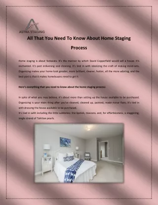 All That You Need To Know About Home Staging Process