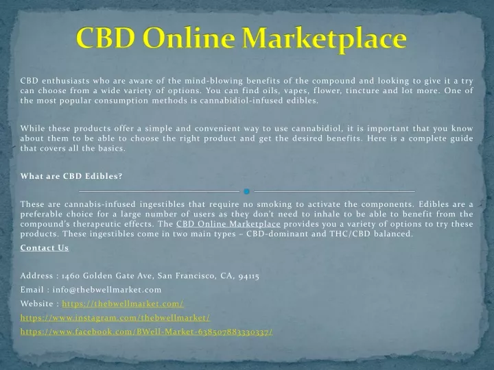 cbd online marketplace