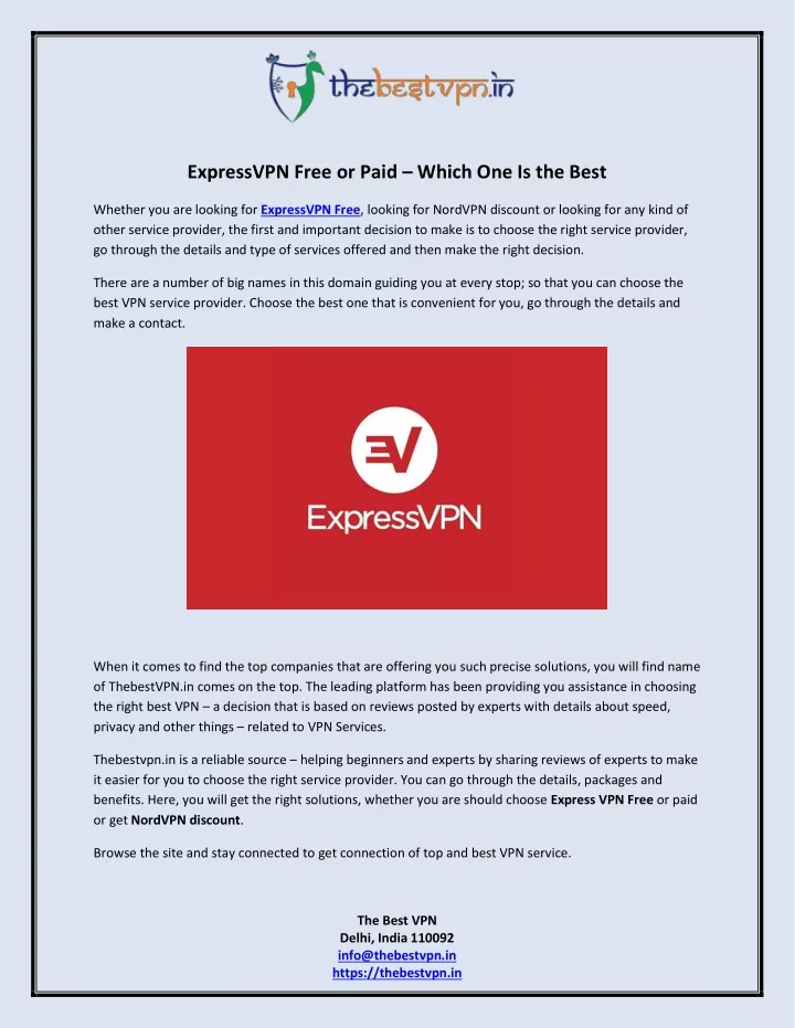 expressvpn free or paid which one is the best