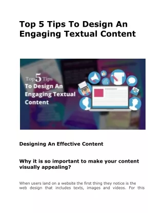 Top 5 Tips To Design An Engaging Textual Content
