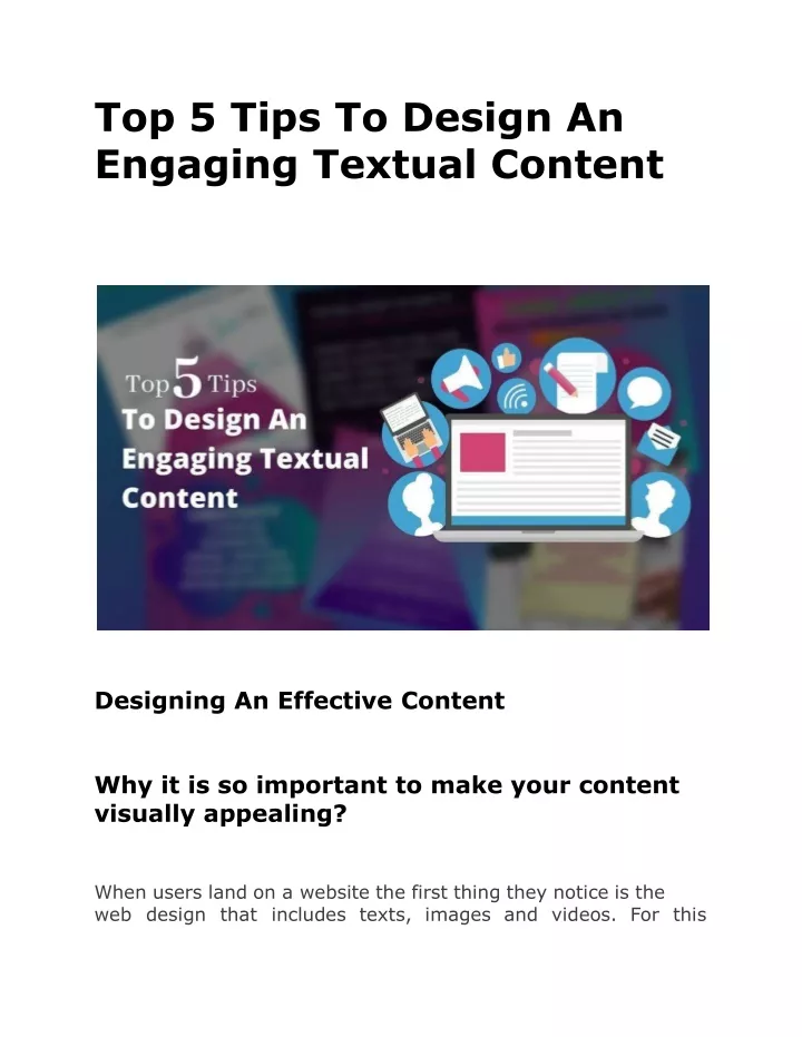 top 5 tips to design an engaging textual content