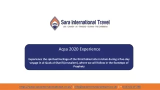Masjid Al Aqsa Tour Package | Sara International Travel UK