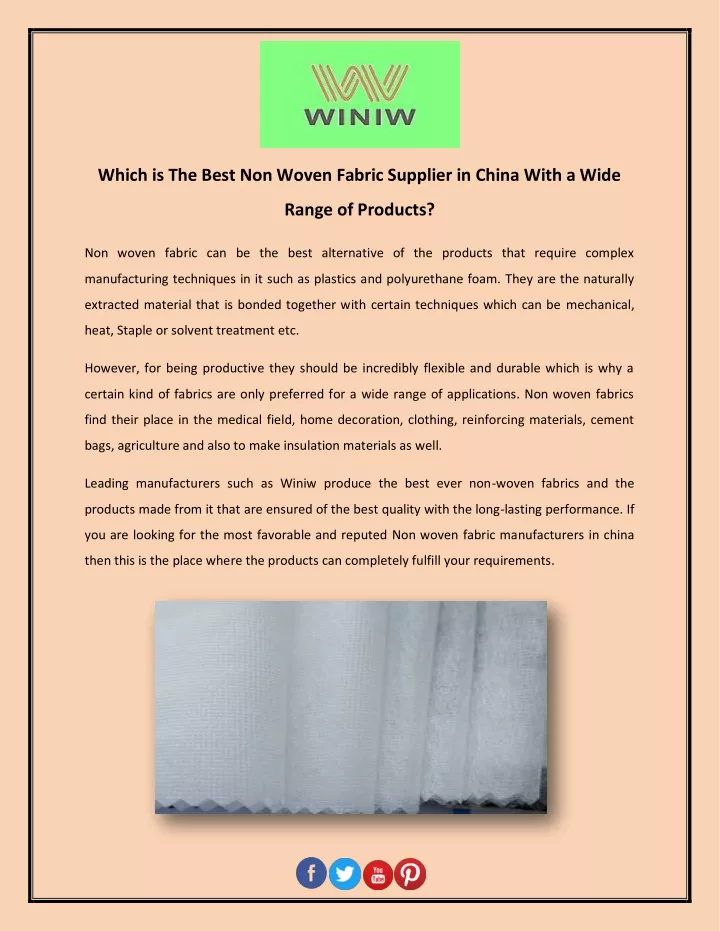 which is the best non woven fabric supplier