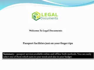 Passport facilities just on your finger tips
