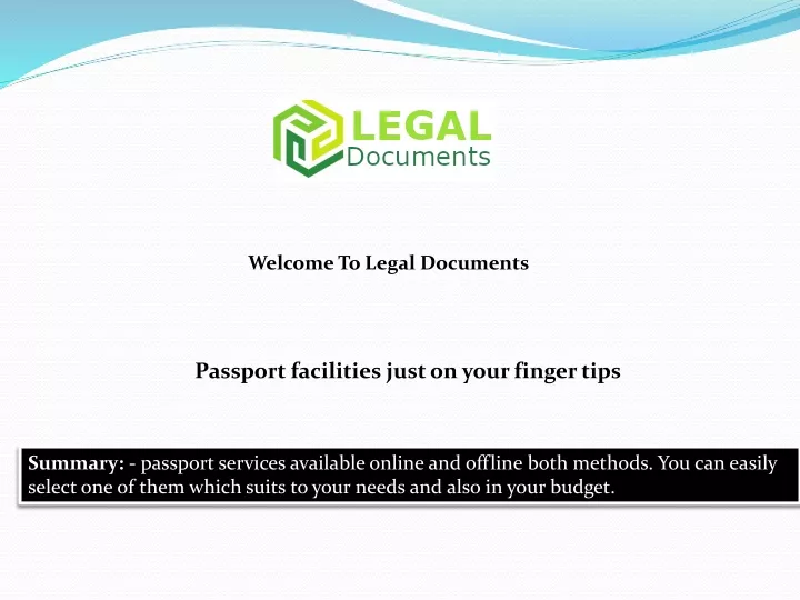 welcome to legal documents