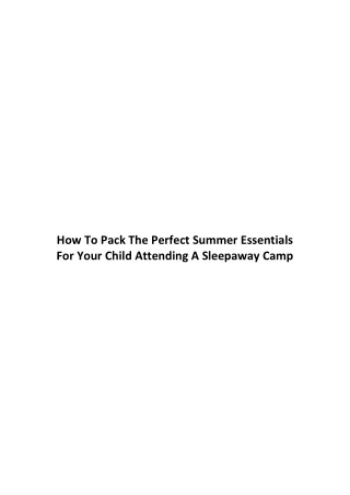 How to Pack Essentials for Sleepaway Summer Camp