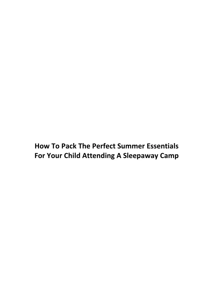 how to pack the perfect summer essentials