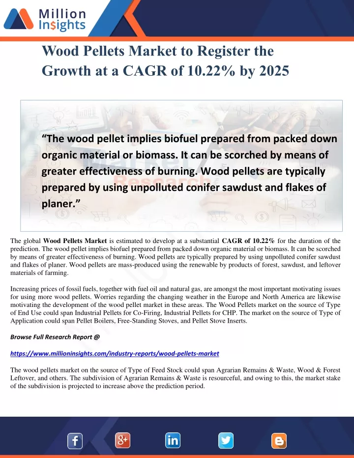 wood pellets market to register the growth