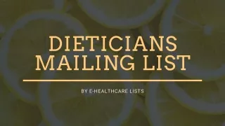 Best Dieticians Mailing List | Interested List of Dieticians