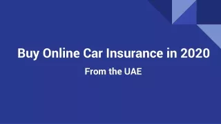 Buy online car insurance in 2020 from UAE