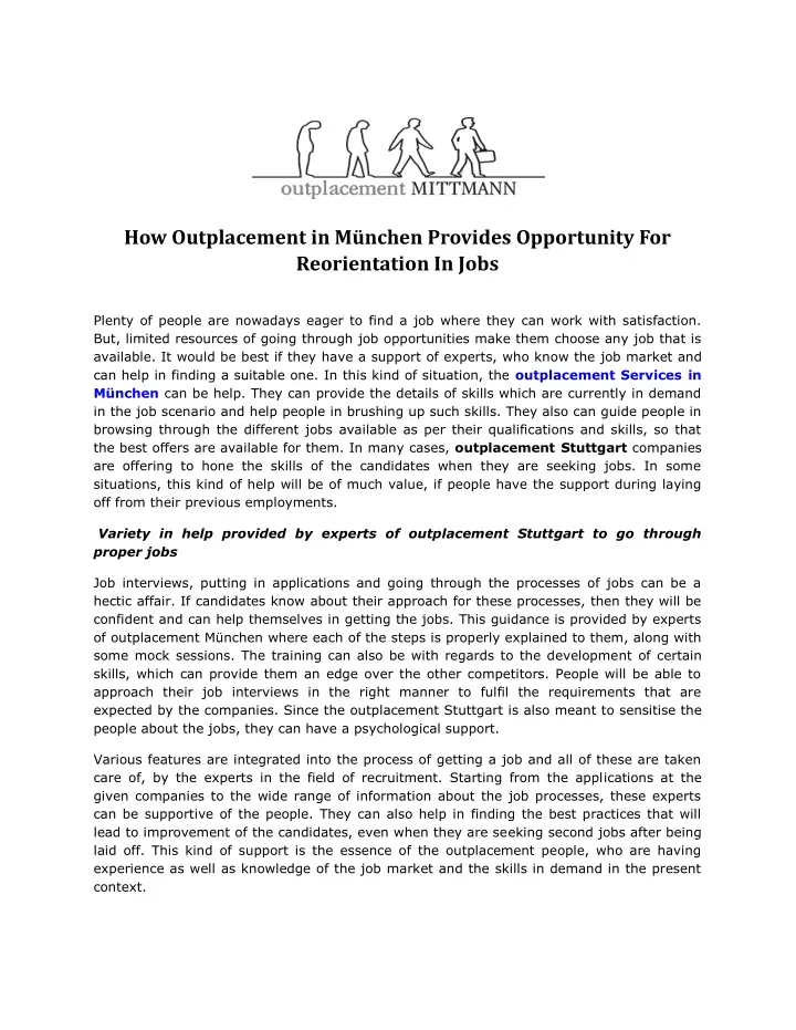 how outplacement in m nchen provides opportunity