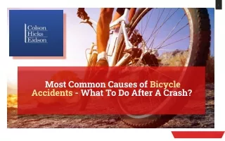 Most Common Causes of Bicycle Accidents - What To Do After A Crash?