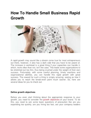 How To Handle Small Business Rapid Growth