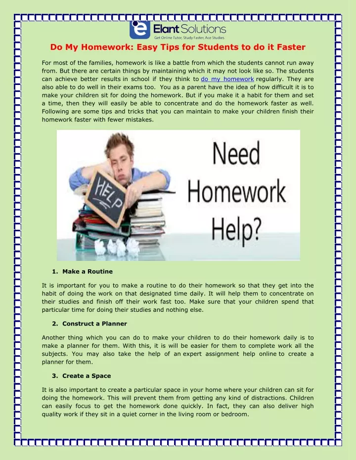 do my homework easy tips for students