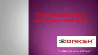 Office security tips to secure your work place