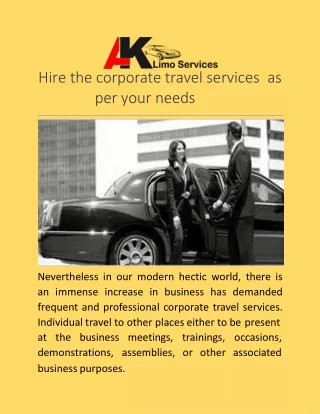 Hire the corporate travel services as per your needs