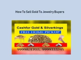 How To Sell Gold To Jewelry Buyers