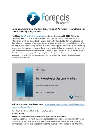 dark analysis system markets emergence