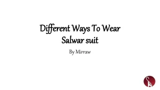 Different Ways to wear salwar suit|| Mirraw