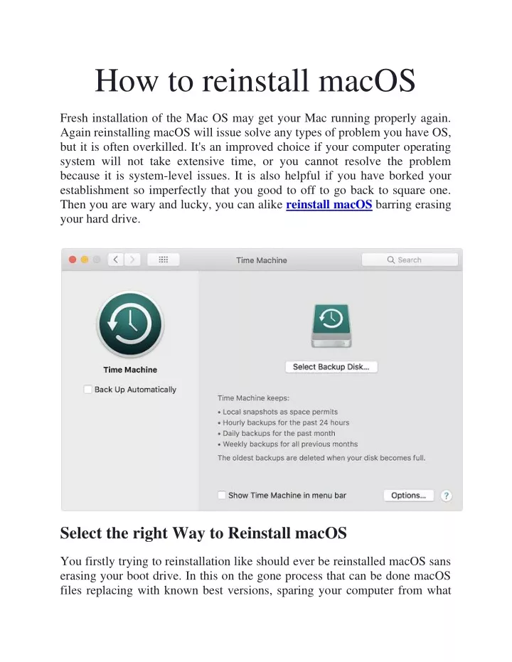 how to reinstall macos