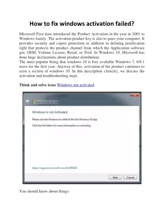 How to fix windows activation failed?