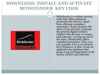 download install and activate bitdefender key code