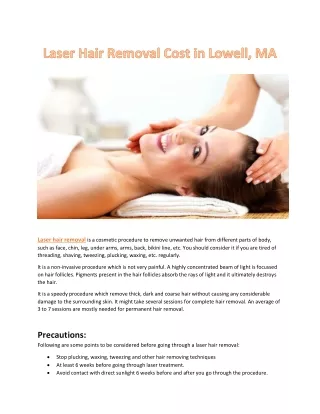 Laser Hair Removal Cost in Lowell, MA