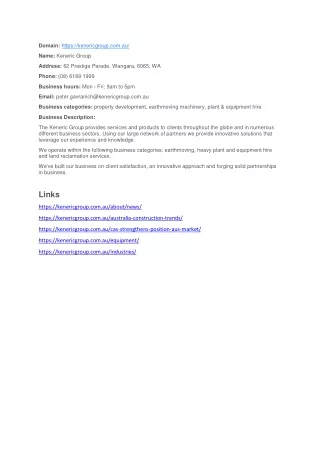 domain https kenericgroup com au