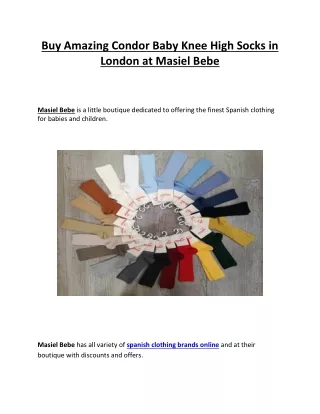 Buy Amazing Condor Baby Knee High Socks in London at Masiel Bebe