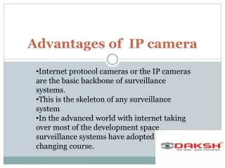 What are the advantages of IP camera?