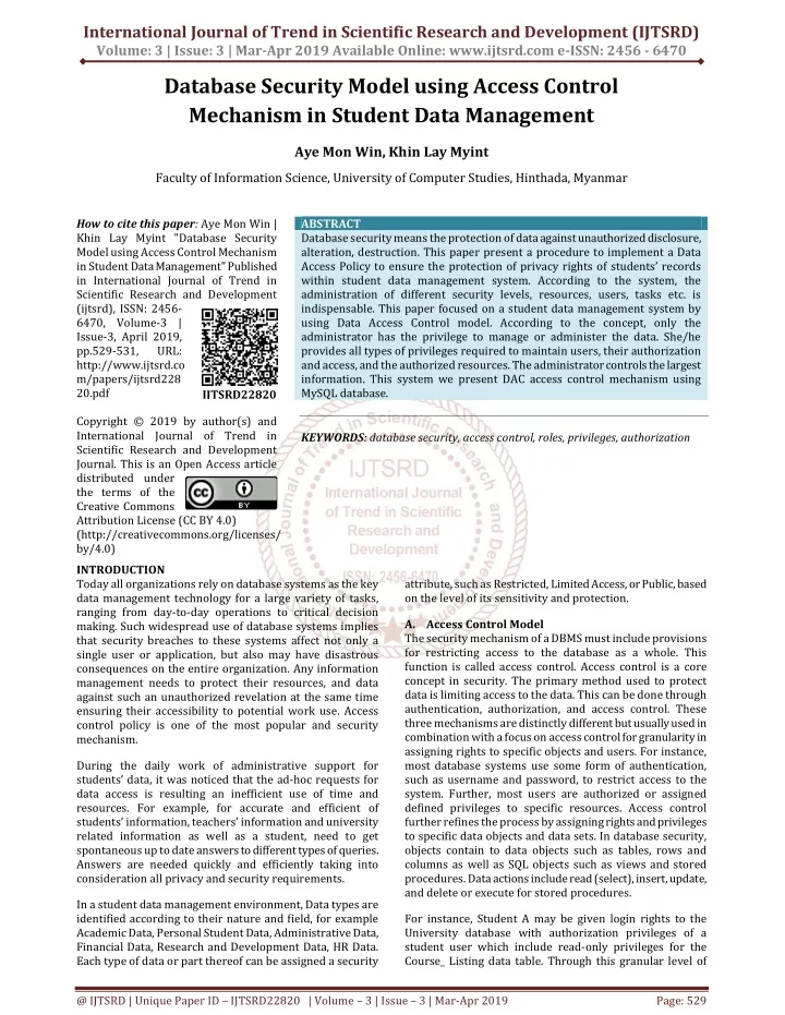 international journal of trend in scientific