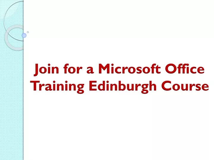 join for a microsoft office training edinburgh course