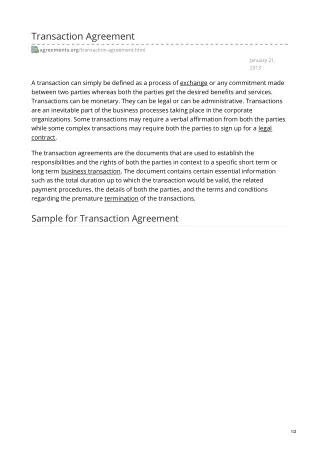 Transaction Agreement