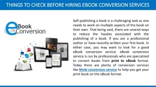 Things to Check before Hiring eBook Conversion Services